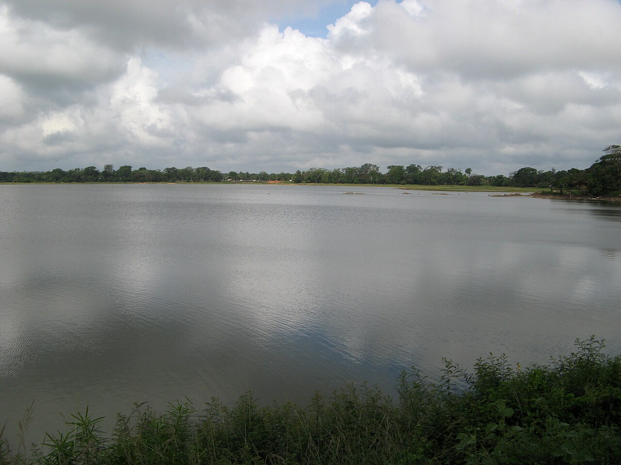 Real photo of Tissa Wewa ancient irrigation reservoir
